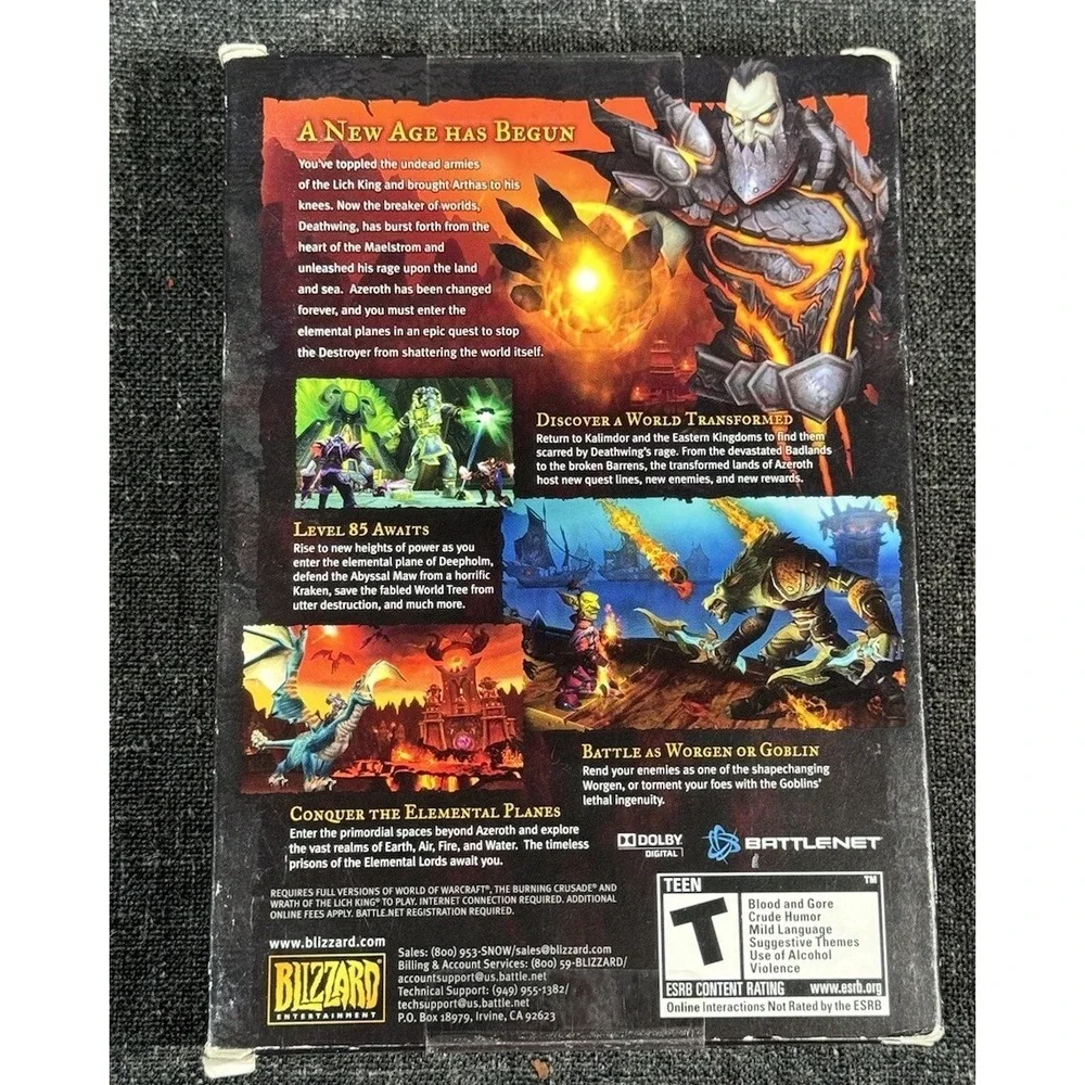 World of Warcraft: Cataclysm Expansion Set (Windows/Mac, 2010) Brand New
